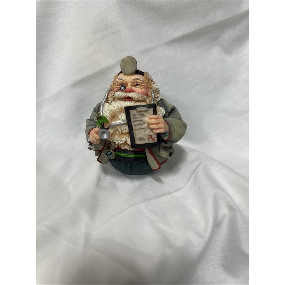 1994 Enesco Roley Poly Santa Doctor 4.5" Tall Hand Painted Round‎ Jolly Santa